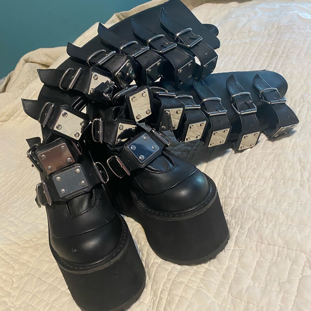 Demonia Buckle Boots size 7